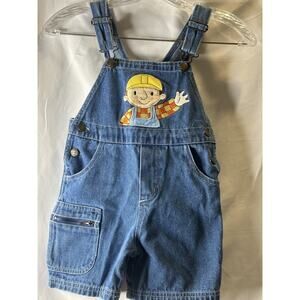 Vintage Baby Bob the Builder 4T Denim Shortalls fun Y2K adjustable straps